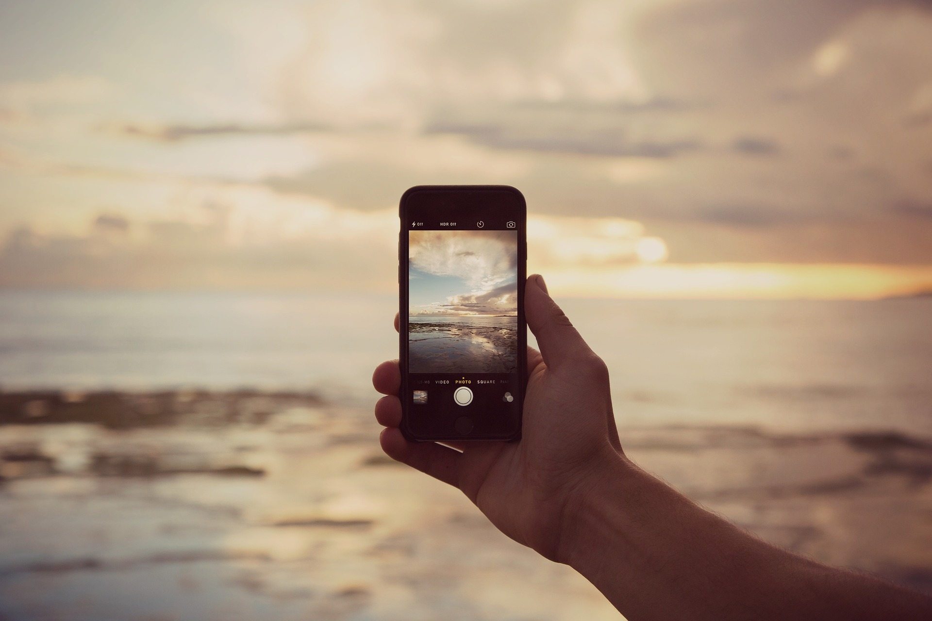 phone and sunset