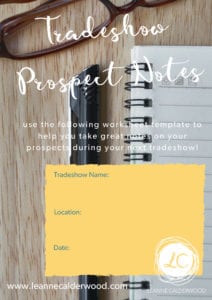 tradeshow prospect notes page 1
